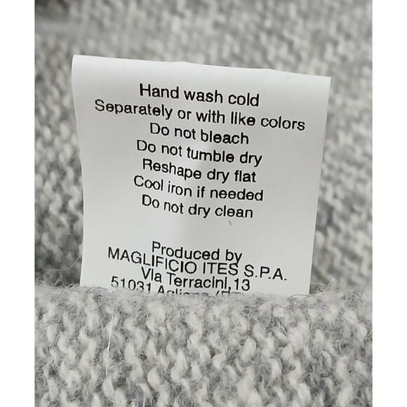 Gianetti mens large 1/4 zip Italian wool mockneck sweater gray - Picture 8 of 8